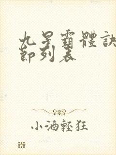 九星霸体诀新章节列表