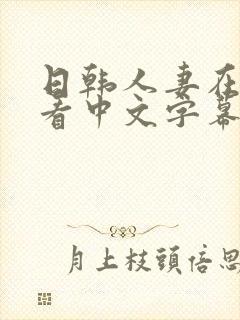 日韩人妻在线观看中文字幕封面