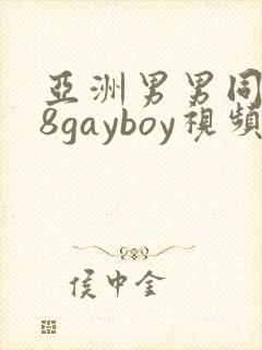 亚洲男男同性18gayboy视频