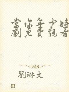 当你年少时电视剧免费观看全集封面