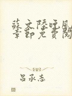 苏文陆晚风最新章节免费阅读笔趣阁