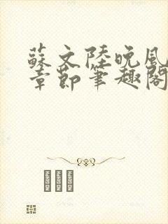 苏文陆晚风最新章节笔趣阁