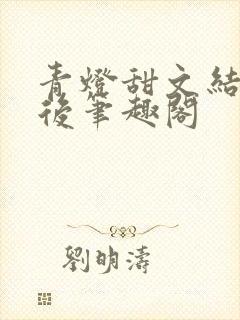 青灯甜文结局之后笔趣阁封面