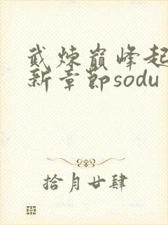 武炼巅峰起点最新章节sodu