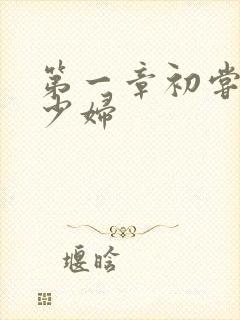 第一章初尝极品少妇