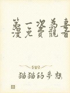 第一次为妻子动漫免费观看全集完整版封面