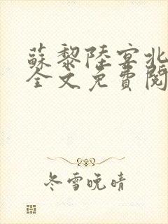 苏黎陆宴北小说全文免费阅读