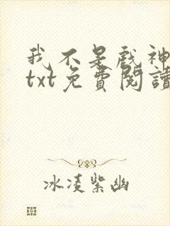 我不是戏神小说txt免费阅读