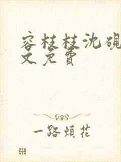 容枝枝沈砚书全文免费