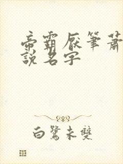 帝霸厌笔萧生小说名字