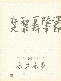 许知夏陆泽言全文最新章节免费阅读