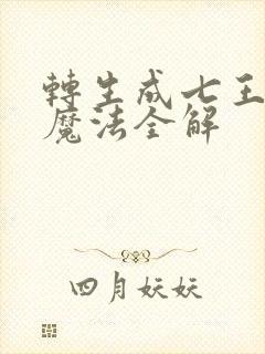 转生成七王子的魔法全解