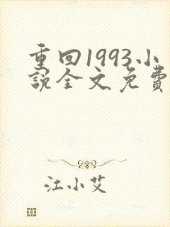 重回1993小说全文免费阅读无弹窗