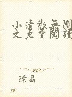 小清欢无删减全文免费阅读封面