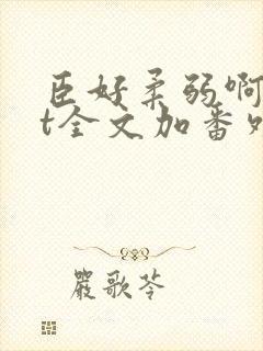 臣好柔弱啊txt全文加番外