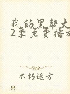 我的黑帮大佬第2季免费播放在线观看全集