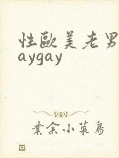性欧美老男人gaygay