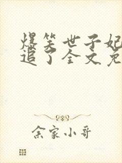 爆笑世子妃爷别追了全文免费阅读