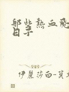 那些热血飞扬的日子封面