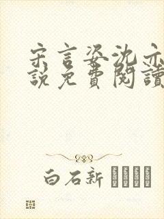 宋言姿沈亦驰小说免费阅读笔趣阁