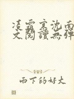 凌霜寒沈南稚全文阅读无弹窗笔趣阁封面