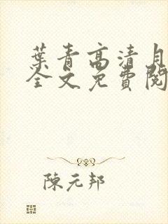 叶青高清月小说全文免费阅读笔趣阁