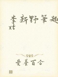 李新野笔趣阁txt
