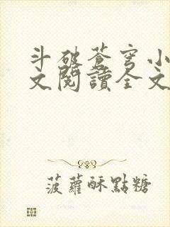 斗破苍穹小说全文阅读全文封面