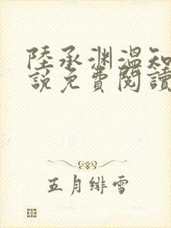 陆承渊温知予小说免费阅读最新章节封面