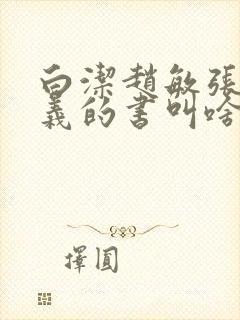 白洁赵敏张倩高义的书叫啥名