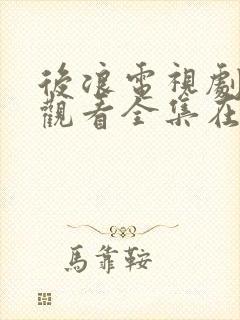 后浪电视剧免费观看全集在线播放封面