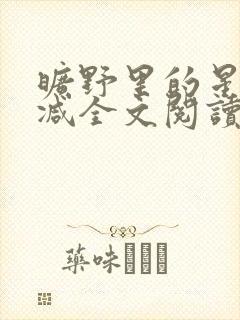 旷野里的星未删减全文阅读