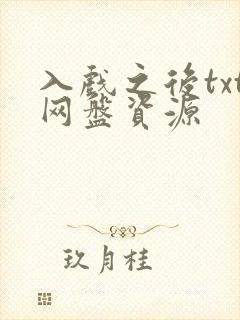 入戏之后txt网盘资源封面