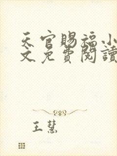 天官赐福小说全文免费阅读无删减封面