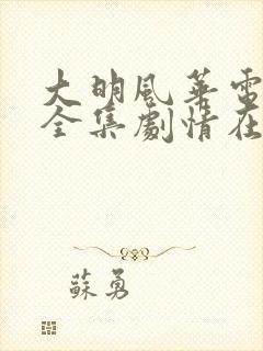 大明风华电视剧全集剧情在线观看