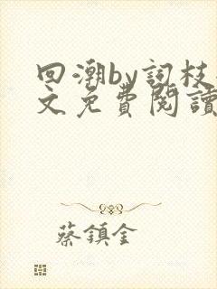 回潮by词枝全文免费阅读笔趣阁封面