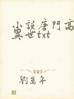 小说唐门高手在异世txt