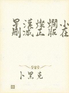 星汉灿烂小说无删减正版在线阅读