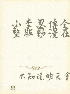 小李忍传全集完整版动漫在线观看