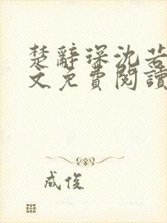 楚辞琛沈若京全文免费阅读趣笔阁