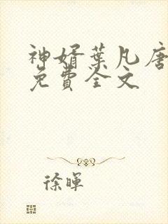 神婿叶凡唐若雪免费全文