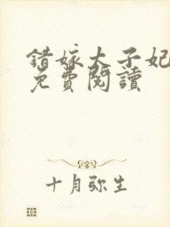 错嫁太子妃全文免费阅读封面