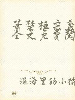 萧楚桓宋鸢小说全文免费阅读