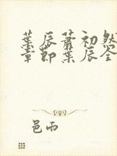 叶辰萧初然最新章节叶辰全文免费