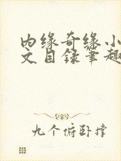 内缘奇缘小说全文目录笔趣阁封面