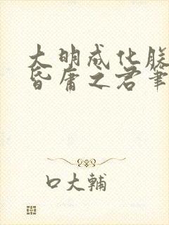 大明成化朕就是昏庸之君笔趣阁