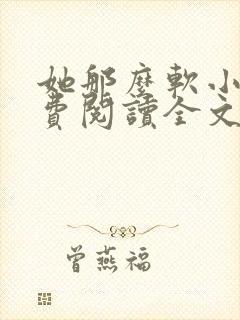 她那么软小说免费阅读全文