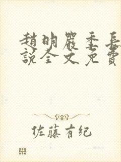 赵明严季长林小说全文免费阅读封面