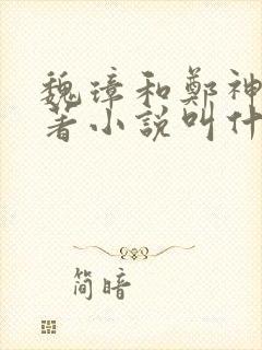 魏璋和郑神怜原著小说叫什么