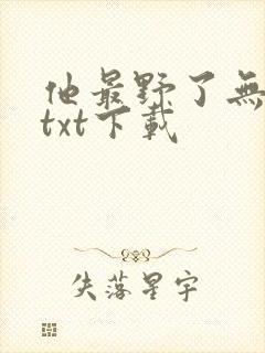 他最野了无删减txt下载
